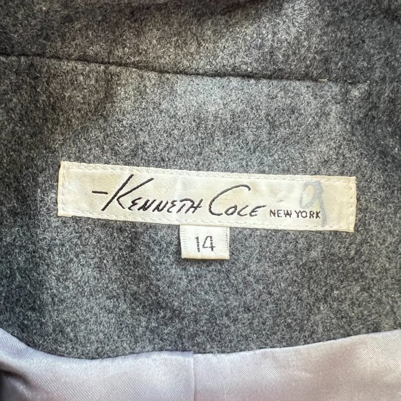 Kenneth Cole Gray Wool Blend Pea Coat, Size 14, Fully Lined - Picture 3 of 11